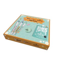 Cofanetto Save The Bees BIC conf. 3 penne 4 Colours® + crema mani e corpo Bee It + cofanetto - 303440