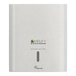 Dispenser in legno e plastica riciclati Papernet Simplify white wood per asciugamano piegato Z/W - 421336