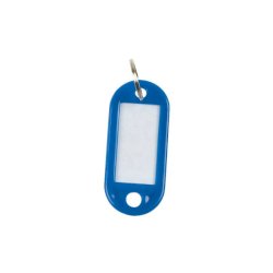 Targhetta portachiavi Q-Connect standard in plastica 5x2,2 cm blu Confezione da 10 pezzi - KF10872