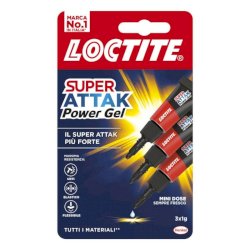 Colla Loctite Super Attak Power gel Mini trasparente Blister da 3 tubetti da 1 gr - 2631567