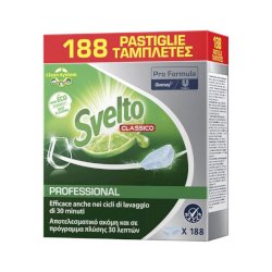 Detergente lavastoviglie Svelto Professional Tablets con estratto di limone  conf. 188 pezzi - 8717163624234