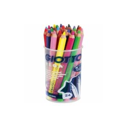 Matite colorate Giotto Mega in barattolo conf. da 24 colori assortiti - F519700