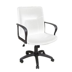 Poltrona direzionale girevole Unisit Eridanus ERD Eco Smart schienale basso - rivestimento ecopelle bianco -ERD/KQ