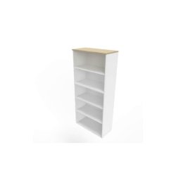 Armadio a giorno alto finitura rovere scocca bianca 90x45xH.200 cm linea Practika Quadrifoglio - ECES90G-RK-BA