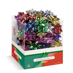 Coccarda in nastro liscio Lebez colori assortiti - &Oslash; 7,5 cm - conf. 100 pz - 4232-ASS