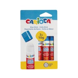 Blister colla stick Carioca 10 g - 3 pezzi - 42781