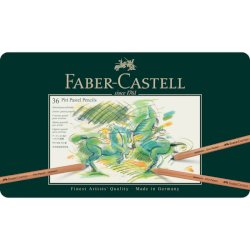 Astuccio in metallo matite Faber- Castell Pitt Pastel - colori assortiti - conf. 36 pezzi - 112136