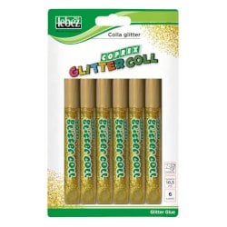 Colla Coprex Glitter Coll 10,5 ml colore oro - blister da 6 tubetti - 5131-O