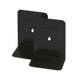 Reggilibri in metallo Lebez in conf. da 2 pezzi - nero - 088-N