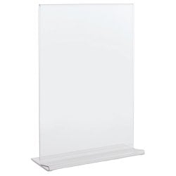 Portadepliant in PET Lebez con base a T formato A5 15x21cm - trasparente - 80995