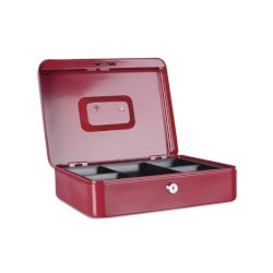 Cassetta portadenaro in metallo con serratura 300x90x240 mm Donau rosso 5234001PL-04