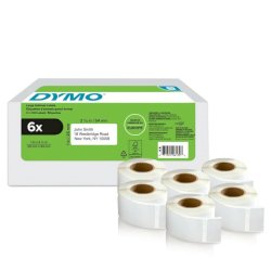Etichette DYMO LW per indirizzi bianche autoadesive conf. 6 pezzi da 500 etichette 25x54 mm - 2177564