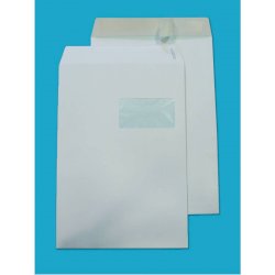 Busta a sacco con finestra Blasetti bianco - 100 g/m2 - conf. 500 buste - 230x330 mm - 639