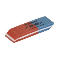Gomma rosso/blu per matita e inchiostro Donau 57x19x8 mm 7301001PL-99