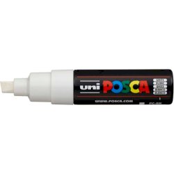 Marcatore a tempera POSCA Uni-Ball punta a scalpello 8 mm bianco M PC8K BI