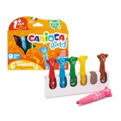 Pennarelli Carioca Baby Teddy 1+ in colori assortiti - conf. 6 pezzi - 42815