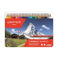 Matite colorate acquerellabili Carand'Ache Prismalo scatola di metallo 30 colori assortiti - 999330