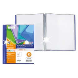 Portalistini personalizzabili Sei Rota Asso Ti in PP liscio 15x21 cm blu - 30 buste - 57263007