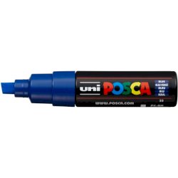 Marcatore a tempera POSCA Uni-Ball punta a scalpello 8 mm blu M PC8K B