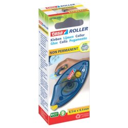 Colle roller tesa non permanente monouso ecoLogo® 8,4 mm x 8,5 m trasparente - 59190-00005-04