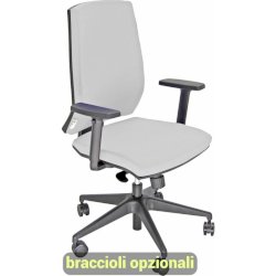 Sedia operativa girevole Unisit Larissa LR1S - rivestimento ecopelle bianco - LR1S/KQ