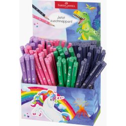 Espositore 120 matite in grafite Faber-Castell HB fusto triangolare unicorno e dinosauro - 111555
