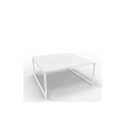Bench piano bianco 160x160xH.75 cm gamba ad anello in acciaio bianco linea Practika P2 Quadrifoglio - ECBEA16-BA-I