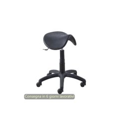 Sgabello tecnico a sella Mount 50 in PU integrale e lavabile nero Seditaly medio MTG2F6PL0PU01