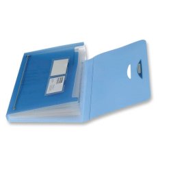 Cartella a soffietto LEONARDI 12 scomparti PPL traslucido azzurro trasparente 33x23cm - 40330