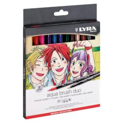 Pennarelli a base d’acqua con punta pennello Lyra Aqua Brush Duo conf. 12 pz Manga - L6521121