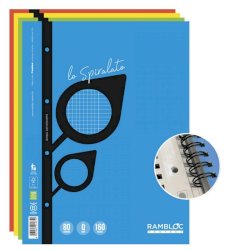 Maxi quaderno Spiralato rinforzato Rambloc A4 - 80 ff - conf. da 4 pz - rigatura 0Q  - 90524331
