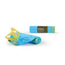 Sacchi immondizia Perfetto 30 L 50X60 cm. azzurro / manici giallo Conf. 15 pezzi - 0359C