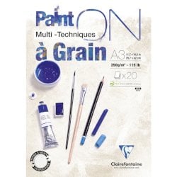 Blocco collato Clairefontaine Paint'on a Grain conf. 2 pz - 250 g/m² A3 - 975050C