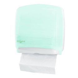 Distributore mini di carta asciugamani in fazzoletti Hylab in PPL con capacità 300 foglietti verde opalino - E-FO/2RN-S