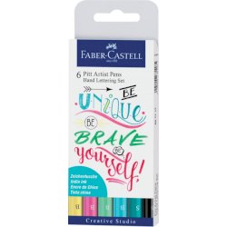 Penna inchiostro pigmentato Faber Castell Pitt Artist conf. 6 pezzi - Lettering pastello -
