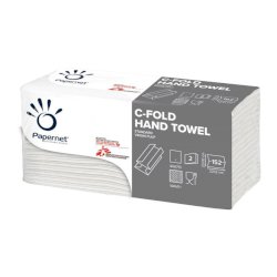 Asciugamani interfogliati piegati a C Papernet 2 veli - 23x32 cm - bianco - fascetta da 152 fogli - 400790