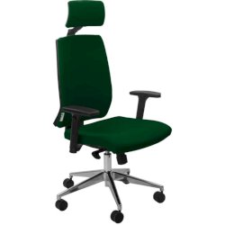 Sedia operativa girevole Unisit Larissa LR1SB con poggiatesta - rivestimento Eco verde - LR1SB/EV