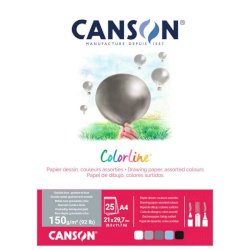 Album da disegno Canson Colorline® A4 150 g/m² 25 fg. Assortimento Aria C31074P004