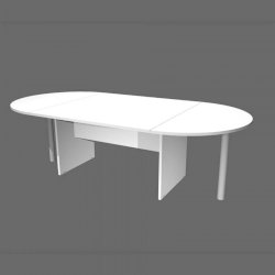 Tavolo riunione ovale bianco 220x110xH.72 cm gamba a pannello in tinta linea Presto Artexport - TR-220/3