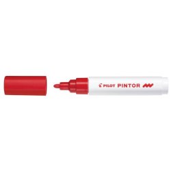 Marcatore multisuperficie Pilot Pintor a base d'acqua punta in fibra 4,5 mm rosso - 002385