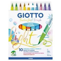 Pennarelli acquerellabili con punta a pennello Giotto Turbo Soft Brush conf. 10 colori assortiti Pastel - F426900