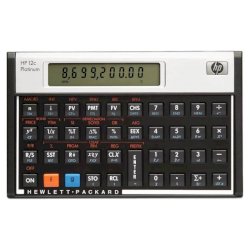 Calcolatrice finanziaria HP 12C Platinum con display LCD da 12 caratteri regolabile nero/argento HP-12C PLAT/UUZ