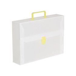 Valigetta portadocumenti Favorit a una chiusura polionda cannettato bianco trasparente 27x38 cm dorso 8 cm - EURO8T