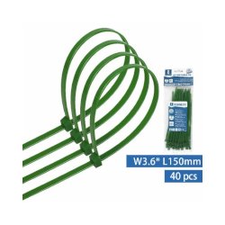 Fascette fermacavo in nylon 3,6x150 mm - conf. 40 pezzi - Aigostar verde 189280