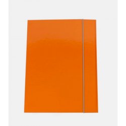 Cartella a tre lembi con elastico Cartotecnica del Garda 25x34,5 cm 0,8 mm colore arancio - CG0032LBXXXAE07