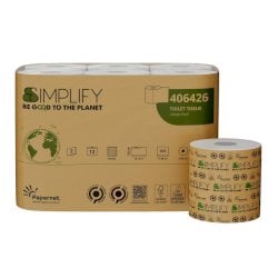 Carta igienica Papernet Simplify in pura cellulosa 2 veli conf. 12 pz bianco 406426