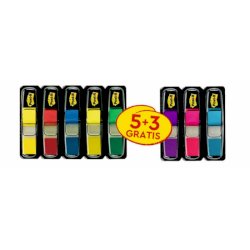Segnapagina Post-it® Index Mini 683 con dispenser - Value pack 5+3  assortiti - 683-5+3