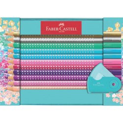 Matite colorate Faber-Castell Sparkle colori assortiti 20 matite + 1 temperino sleeve mini turchese - 201641