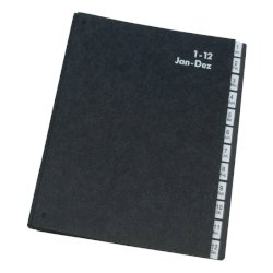 Libro monitore Q-Connect 270x340 mm nero 1-12 KF04562