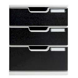 Cassettiera Exacompta MODULO Classic 3 cassetti 28,8x35x32 cm grigio/nero 325014D